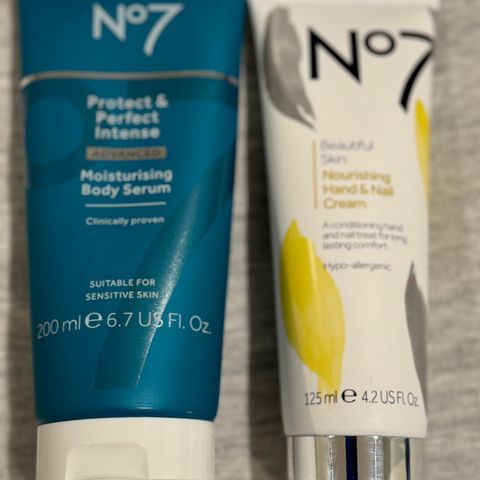 No7 bodylotion og håndkrem