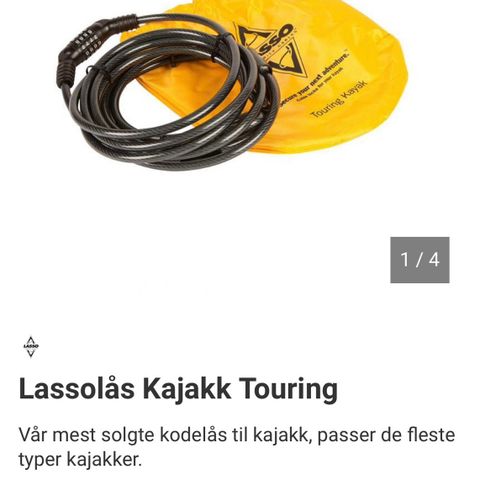 Lassolås Kajakk, låsekabel kodelås