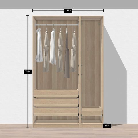 Ikea pax garderobe, mørk brun