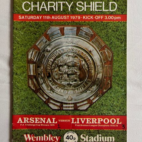 Program Arsenal - Liverpool  Charity Shield 1979