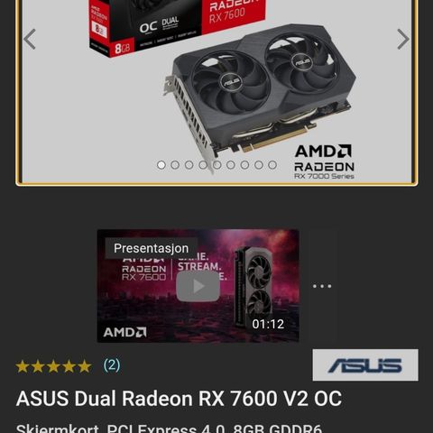 ASUS Dual Radeon RX 7600 V2 OC