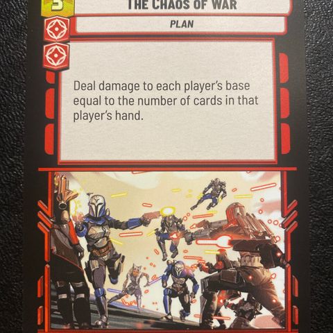 The Chaos of war rare Star wars unlimited samlekort