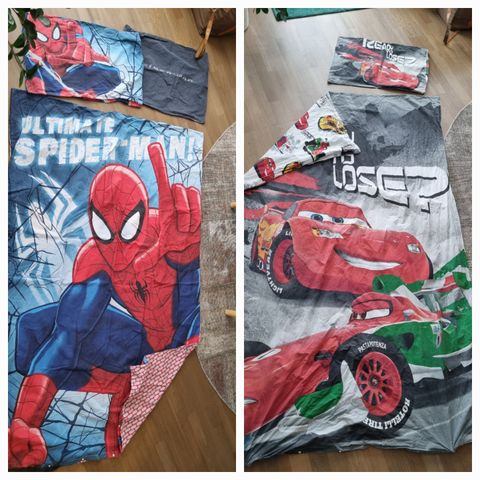 Spiderman og Cars sengtøy til 200 cm dyne.