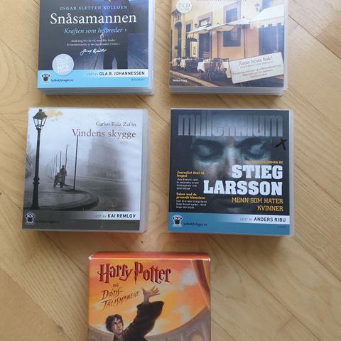 Lydbøker på CD, 5 stk i en lot