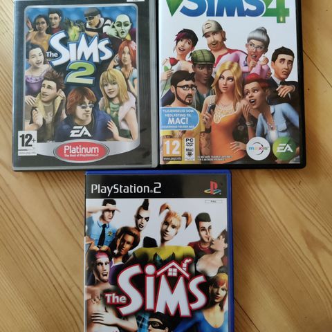 The Sims. Alle 3 for 200kr.