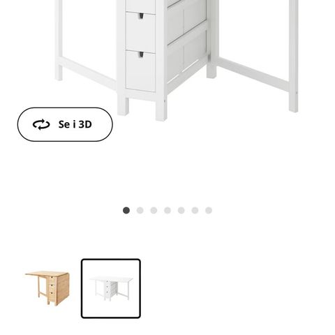 Hvitt klaffebord fra IKEA