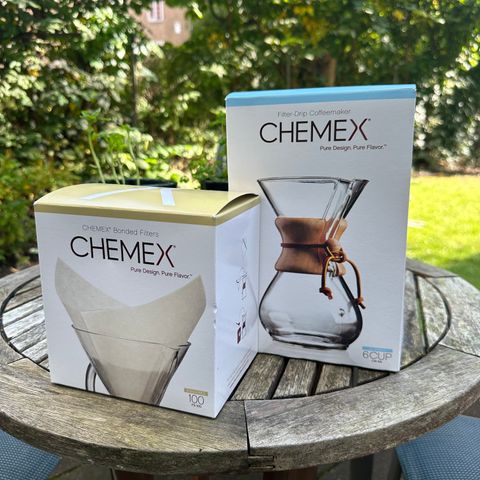 Chemex Drip Coffeemaker og pakke med filter