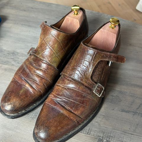 Double monk strap sko. Luigi Spago. Str.43