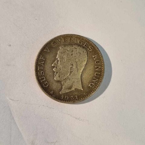 1 krona 1931 Sverige, sølvmynt