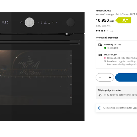 IKEA FINSMAKARE innebygd ovn