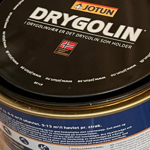 NY OG UÅPNET HVIT JOTUN DRYGOLIN UTVENDIG MALING