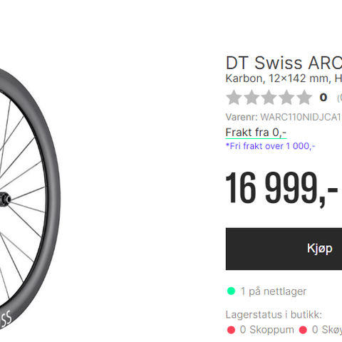 DT Swiss ARC 1100 Dicut Disc wheelset vurderes solgt