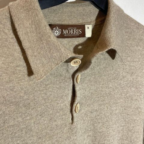 Morris Heritage Kashmir Half Zip Buttons Camel