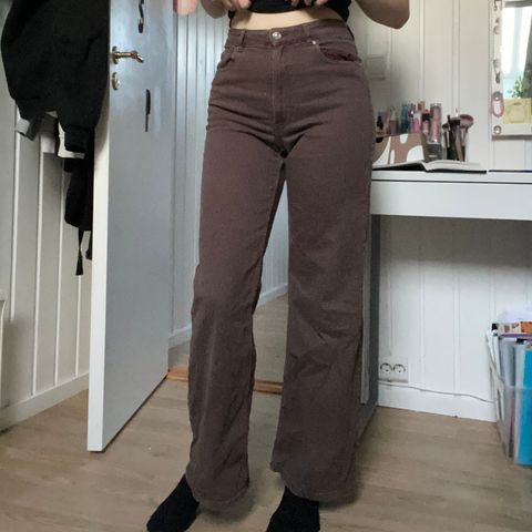 Brun highwaisted jeans bukse