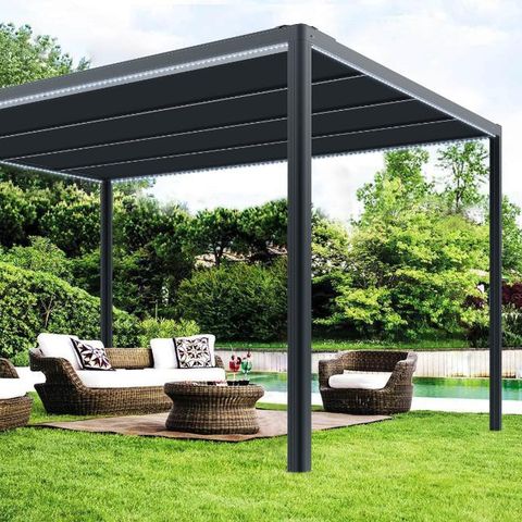 Pergola 4x4meter elektrisk tak