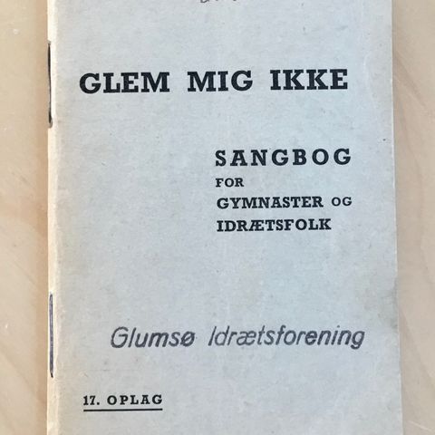 Lite sanghefte fra 1942 fra Glumsø idrætsforening i Danmark