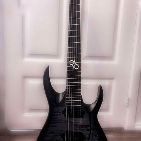 Solar gitar A1.7FR FB - 7 strenger - Trans Black Matte