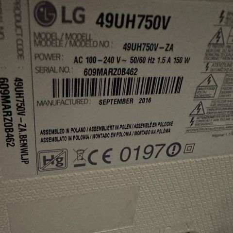 LG 49 Tommer 4K TV - 49UH750V