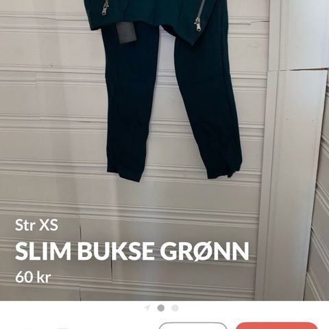 Grønn slim bukse