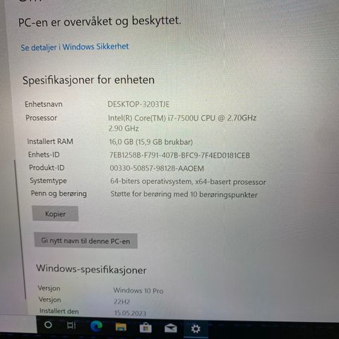 Hp pc bærbar RESSERVERT TIL 09.09.24