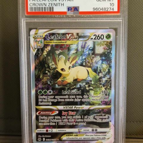 Leafeon Vstar #GG35 - Pokemon Crown Zenith PSA 10