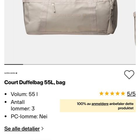 Bjørn borg bag, som ny