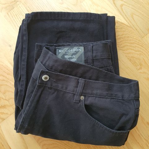 McGordon Jeans str: 38" / 34" sort. Uten stretch - Ikke brukt