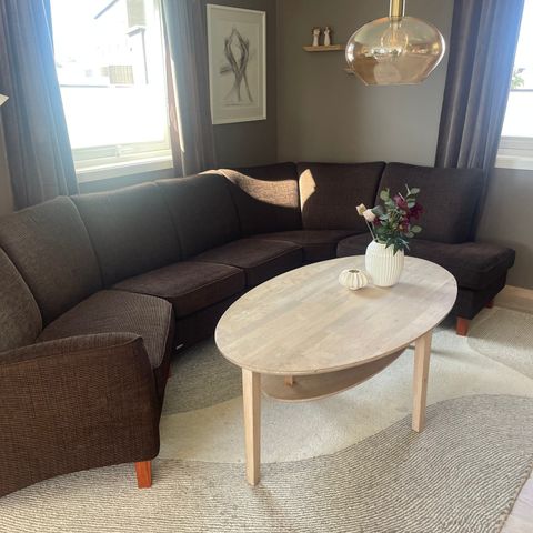 Brun buet vinkel/hjørne sofa fra Brunstad