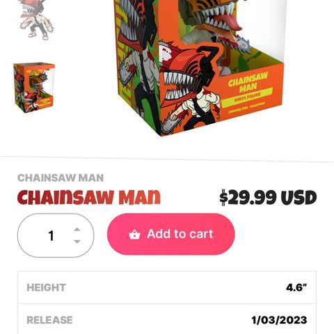 Chainsaw man youtooz figur