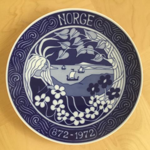 Porsgrund porselen jubileums platte -  Norge 872-1972