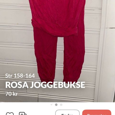 Knall rosa joggebukse