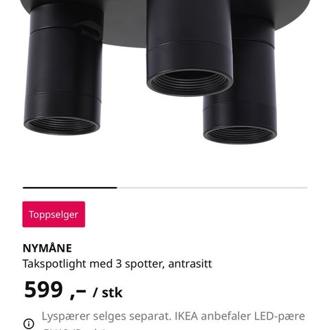 NYMÅNE taklampe