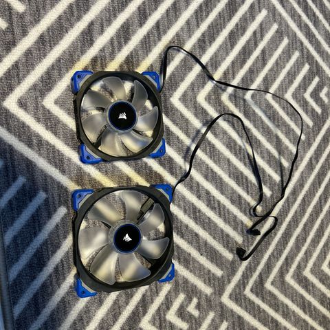 Blå led Corsair vifter. 1 stk-120mm + 1 stk-140mm