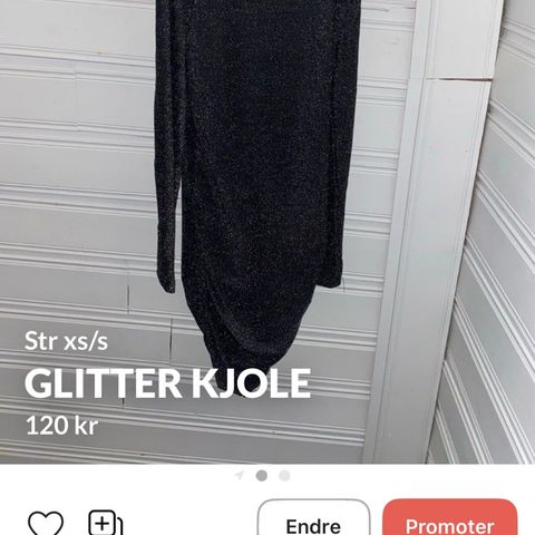 Grå glitter kjole