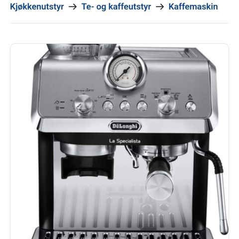 DELONGHI KAFFEMASKIN LA SPECIALISTA ARTE EC9155.MB M/8 KVERNINNSTILLI