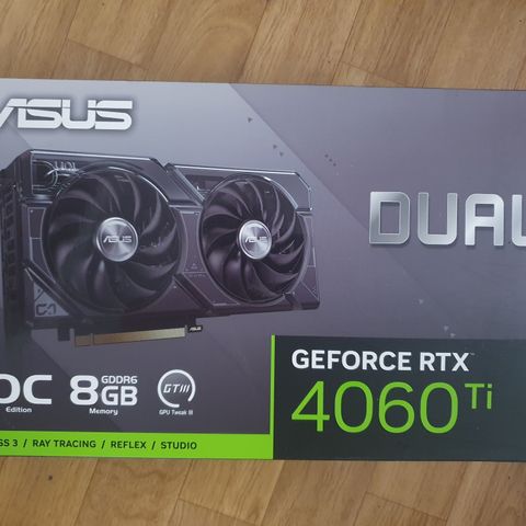 ASUS RTX 4060 Ti Dual 8Gb selges (ny i eske)