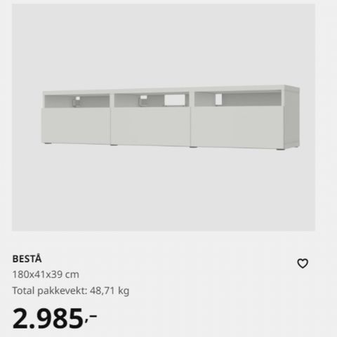 Ikea bestå tv møbel med skuffer