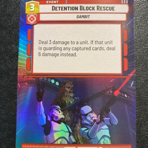 Detention block rescue hyperspace foil Star wars unlimited samlekort