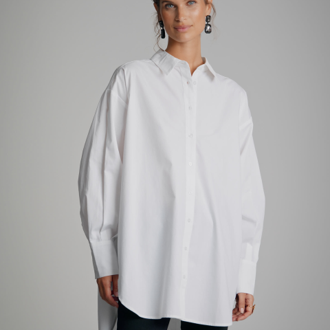 Donna hvit oversized skjorte