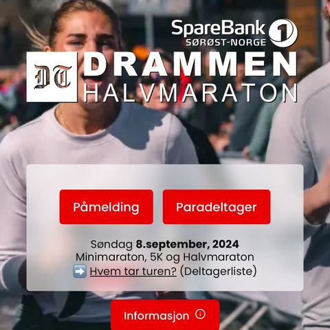 Startnummer Drammen Halvmaraton 2024 Med Medalje!