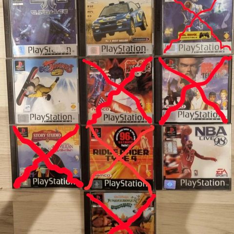 Playstation 1 spill selges