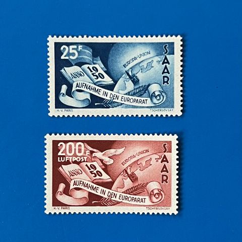 Saar 1950 Michel 297-298 postfrisk