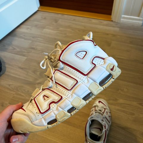 Nike Air More Uptempo (White Varsity Red Outline)