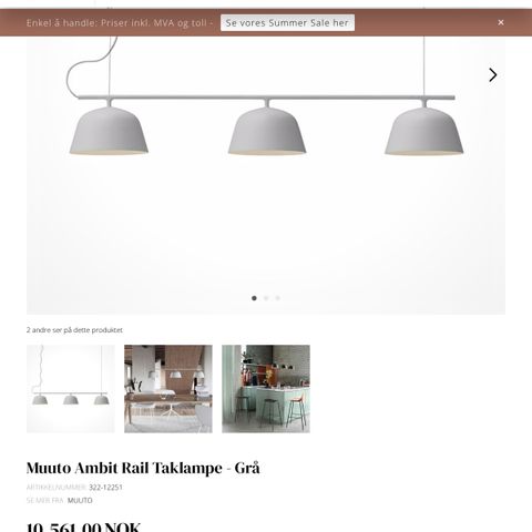 Ambit Rail Pendel GRÅ - Muuto Taklampe