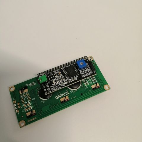 LCD display, 16x2, I2C