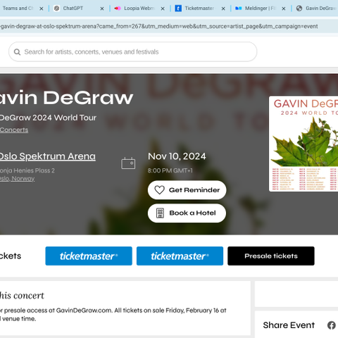 4 Billetter til Gavin DeGraw