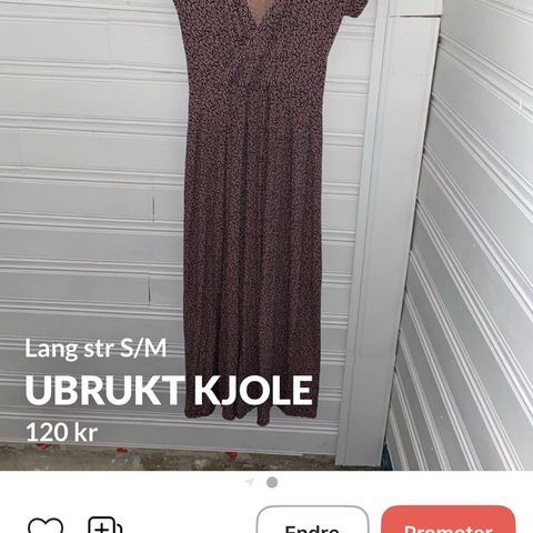 Ubrukt lang kjole