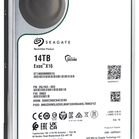 Seagate Exos X16 - 14TB - Harddisk - ST14000NM001G