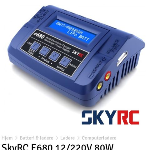 SkyRC E680 batteri lader