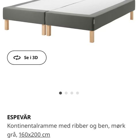 Kontinentalramme med ribber og bein. IKEA ESPEVÄR